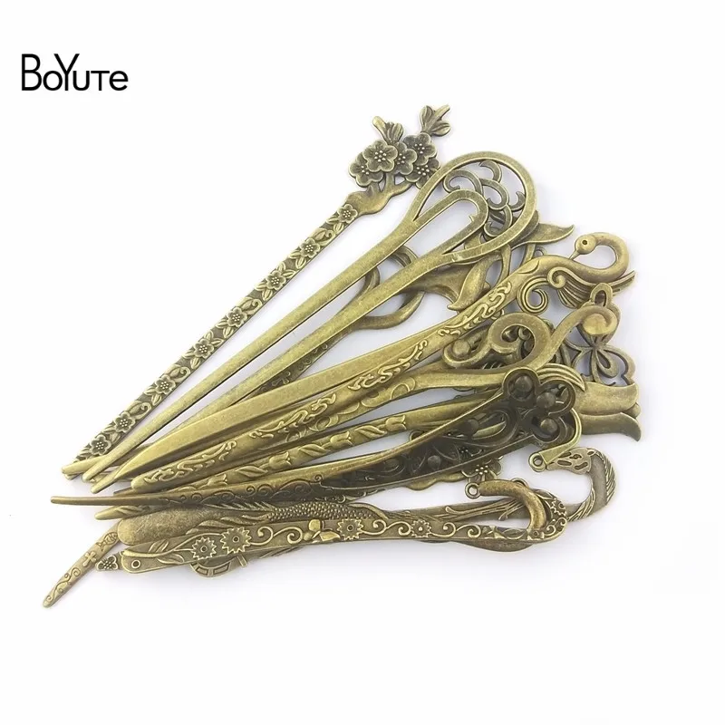 BoYuTe (10 PiecesLot) Metal Alloy Antique Bronze Vintage Hair Stick Can be Bookmark Diy Hand Made Jewelry Accessories Wholesale (3)