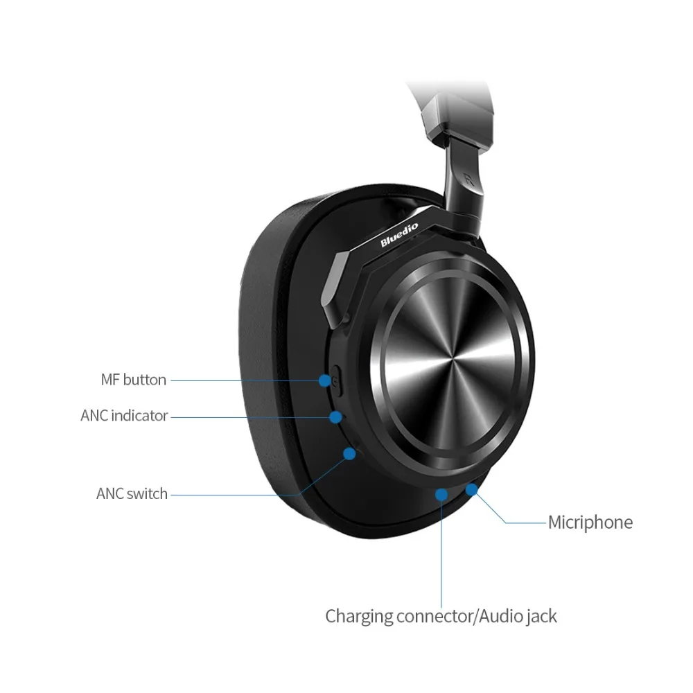 Original Bluedio T6 Active Noise Cancelling Headphones Wireless Bluetooth Headset with microphone for phones and music