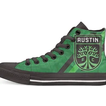 Austin FC/Повседневная парусиновая обувь унисекс на плоской подошве с высоким берцем, Прямая поставка