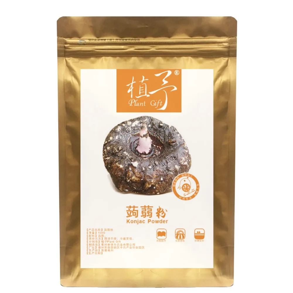 Чистый натуральный 100 г растительный Konnyaku / Konjac пищевой порошок для лица