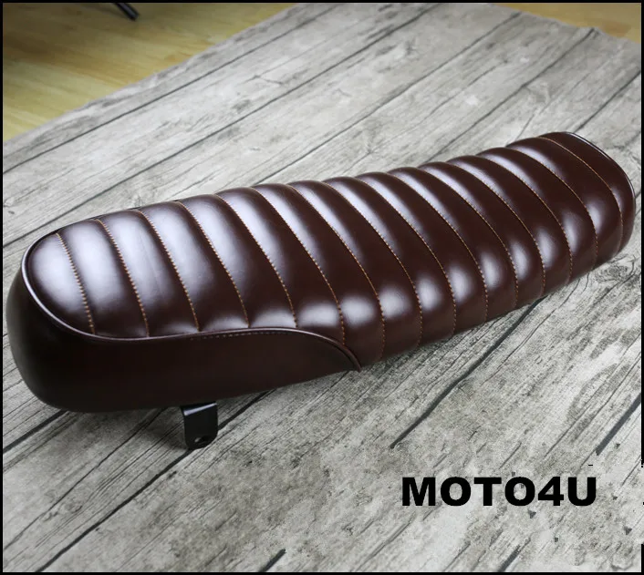 Винтажное седло MOTO4U Hump универсальное сиденье для кафе SuzuKi GS Yamah XJ Honda Black/Browen|racer