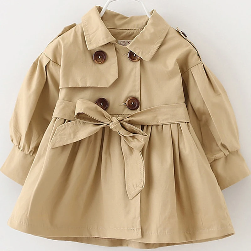 

Spring Autumn Girls Trench Coats Fashion Kids Windbreaker Girl Jacket 2 3 4Years Outerwear Children Parka baby girl clothes