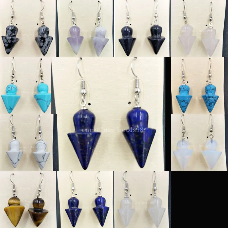 

Free shipping Fashion Jewelry Malachite Tigers Eye Howlite Crystal Opal Lapis Lazuli Jaspe Bead Dangle Earring WB542