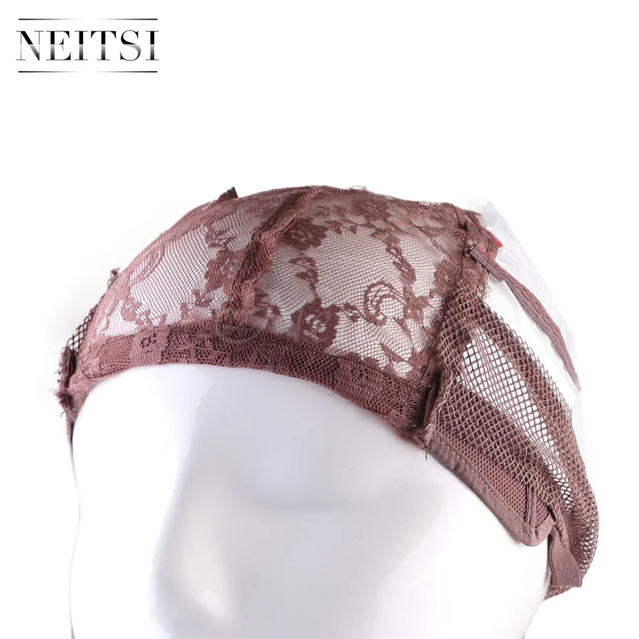 

Neitsi Hot Selling Lace Wig Caps For Making Wigs With Adjustable Strap Bonnet Lace Perruque New Nylon Hairnet Brown# 1pcs/pack