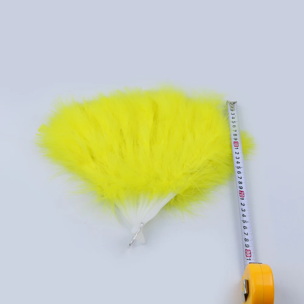 5 yellow fluffy turkey fan 4