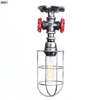 

IWHD Vintage Loft LED Ceiling Lights Retro Water Pipe LED Ceiling Lamp Fixtures Home Lighting Luminaire Lamparas De Techo