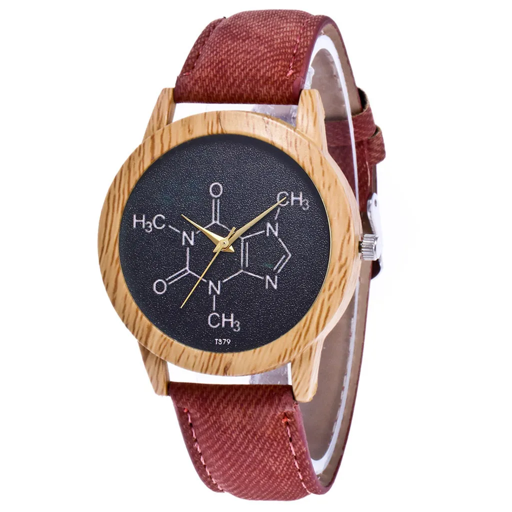 Топ бренд моды химия кофеин часы молекула уникальные женские наручные часы кожаные кварцевые часы Relogio Feminino 999