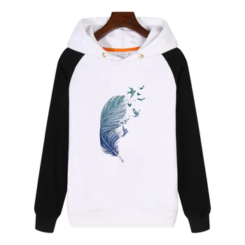 

Blue feather Hoodies fashion men women Sweatshirt winter Streetwear Thick Hoodie Tracksuit Sportswear GA1029