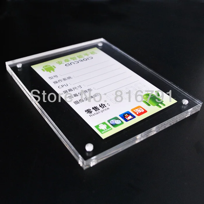 High quality Customized Size Price Tag lables big holder stand for Mobile Phone Camera MP4 font