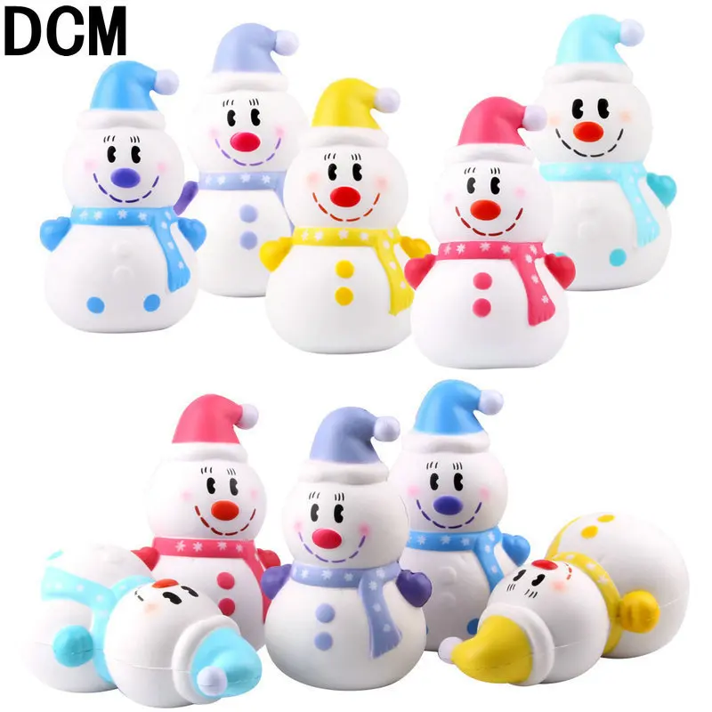

DCM 1PC Cute Cartoon Snowman Squishy Jumbo Slow Rising Soft Squeeze Bread Charms Kids Toys Stress Relief Christmas Gift Hot Sale