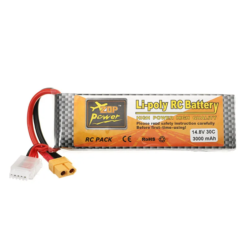 ZOP power 14,8 V 3000mah 30C 4S перезаряжаемая Lipo батарея XT60 разъем для радиоуправляемого квадрокоптера дрона модели вертолета