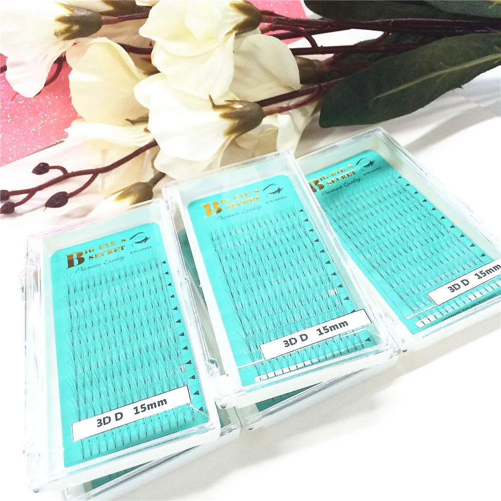 

Russian Volume Eyelashes Extension Private Label 3D 1 Tray Short Steam Individual Eyelashes Customized Logo Fake Free Shipping