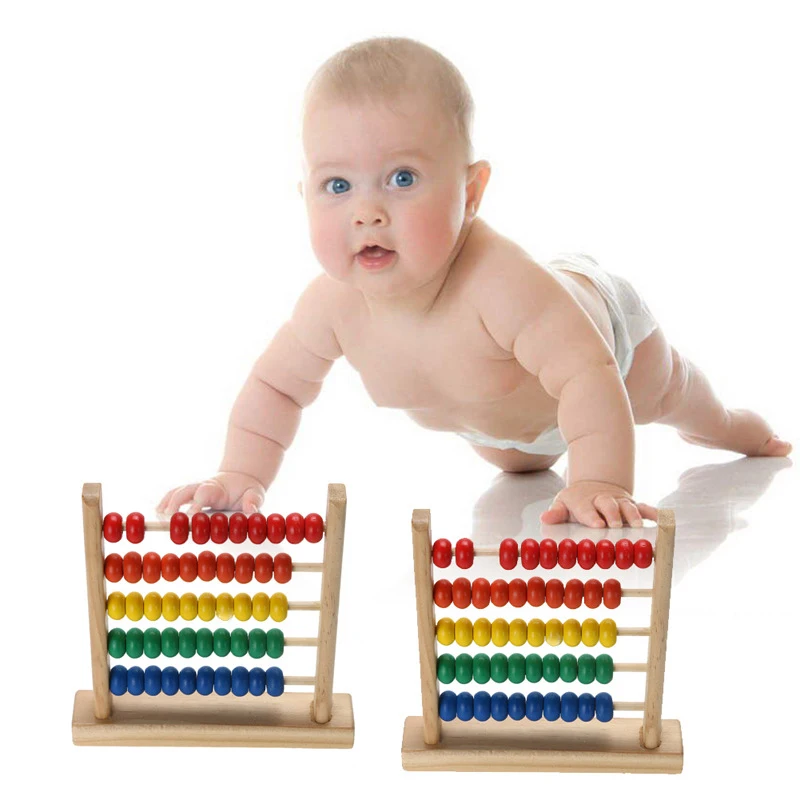 

Montessori Toys Children Early Educational Learning Puzzle Wooden Toys Small Rainbow Abacus Bead Mathematics Toy