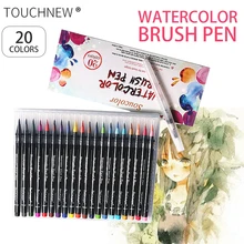 TOUCHNEW кисть 20 цветов Премиум Искусство Кисть маркер ручка мягкая гибкая акварельные маркеры набор детей раскраска манга каллиграфия