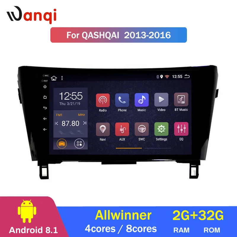  2G RAM 32G ROM Android 8.1 Car Auto Radio GPS Navigation Multimedia Player for 2013-2016 Nissan Qas