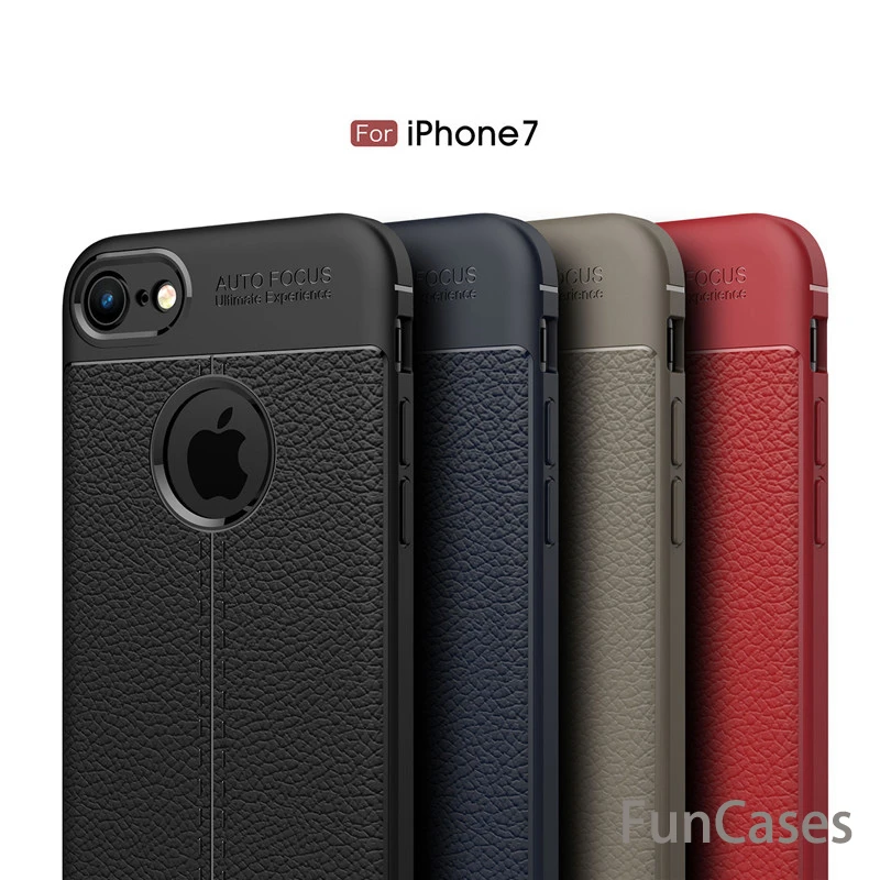 

Leather Grained Luxury TPU Shockproof Back Cover Case For Apple iPhone 7/8 4.7 inches iphonw pouzdra pgone estojo iphonw