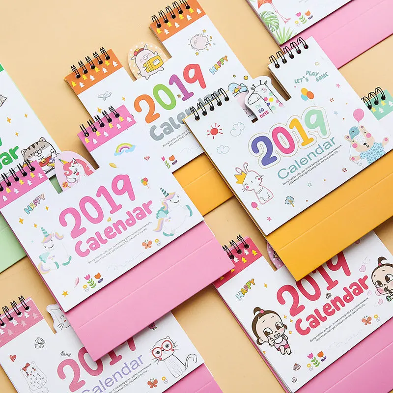 

Coloffice 2019 New Year Animal Cartoon Cute Desk Calendar Table Planner Calendar Gifts For Students Office&School Supplies 1PC