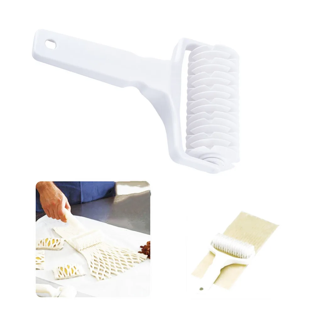 

New Plastic Bread Cookie Pie Pizza Pastry Lattice Roller Cutter Dragnet Roller Hobbing Cookie Cutters Special Pizza Knife