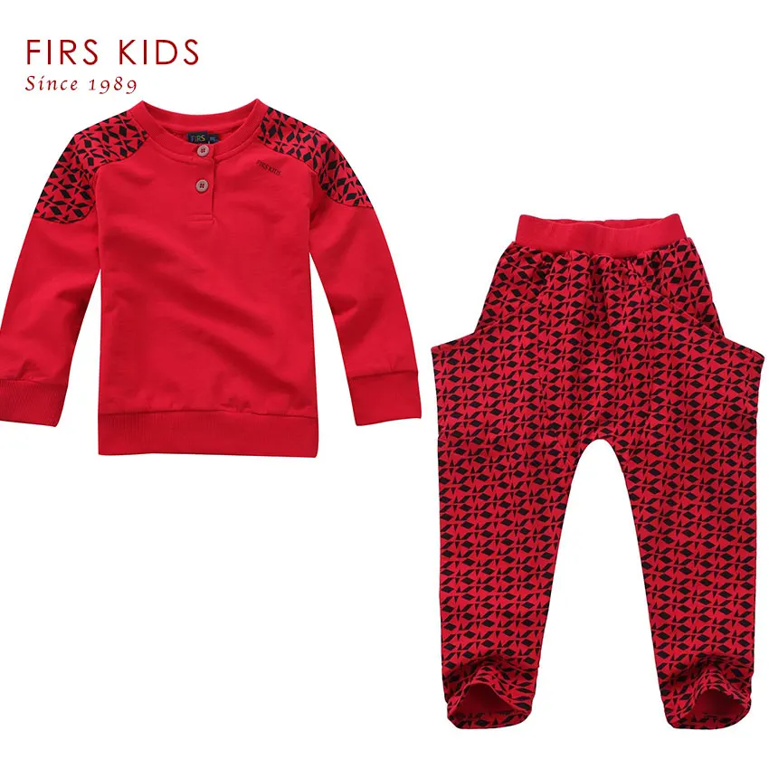 FIRS KIDS New arrival 2016 children set fashion red color children's