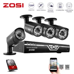 ZOSI CCTV камера система 8CH 720 P AHD камера системы безопасности цифровой видеорегистратор комплект CCTV Водонепроницаемая наружная домашняя