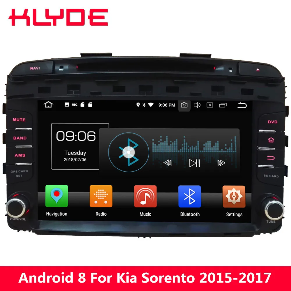 Perfect KLYDE 9" IPS 4G Octa Core PX5 Android 8.0 4GB RAM 32GB ROM BT Car DVD Multimedia Player Stereo Radio For Kia Sorento 2015-2017 0