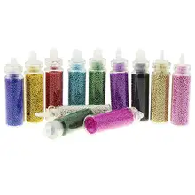 12 Colors Manicure Caviar Micro Beads Nail Ornaments Colorful Glass Steel Beads DIY Material Glitter Rhinestones For Nail Art