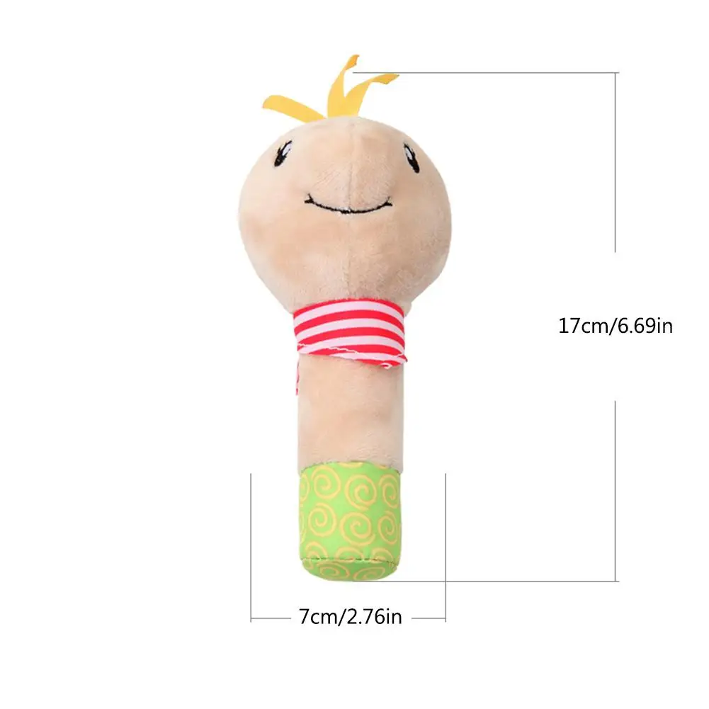 createjia sonajero de dibujos animados para niños de bebé relleno cachorro búho Conejo abeja Forma Mano Rocker juguete dibujos animados Animal sonajero