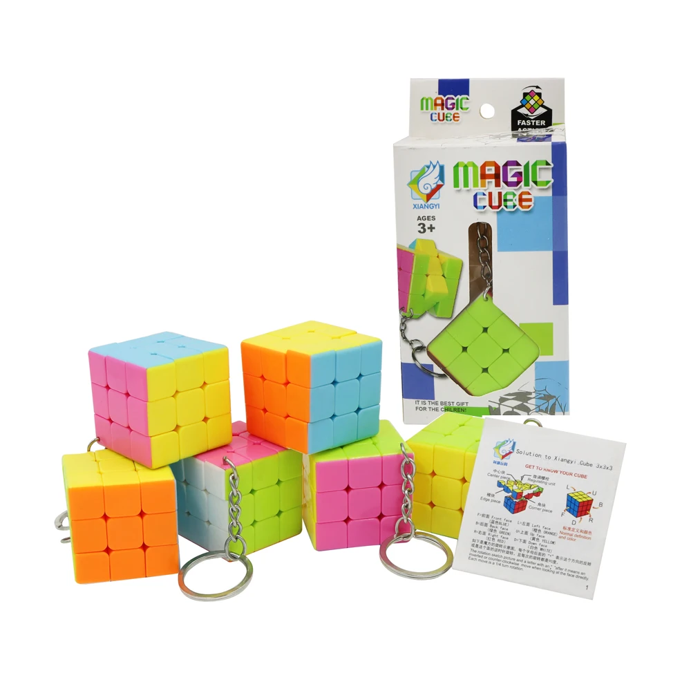 

Mini 3*3*3 Magic cube Key Chain Puzzle Magic Speed Cubes Professional Educational funny cube Toys For Student Kids