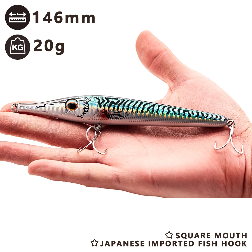 Hunthouse zargana القاروص السحر 2018 جديد قلم رصاص الصيد إغراء stickbait إغراء 146 مللي متر 19g 35g طويلة الصب العائمة غرق