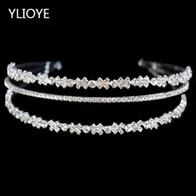 Роскошные сверкающие свадебные хрустальные диадемы принцесса Pageant Пром Стразы Тиара повязка на голову свадебные аксессуары для волос