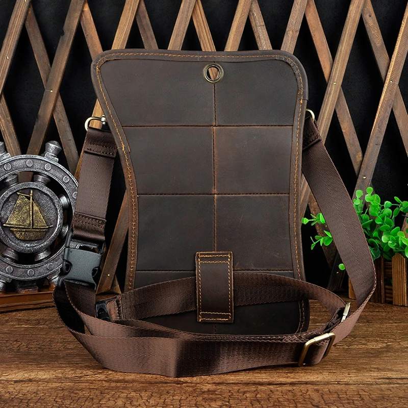US $26.02 Norbinus Leather Waist Leg Bag Motorcycle Thigh Belt Bag Male Shoulder Messenger Bag Hip Fanny Packs Pouch Bags For Men