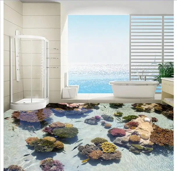 custom 3d photo wallpaper Waterproof self adhesive flooring wallpaper