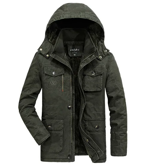 Большие размеры 6XL7XL 8XL зимняя куртка мужская теплая Толстая флисовая куртка мужская хлопковая стеганая деловая парка верхняя одежда зимняя куртка лыжная - Цвет: military