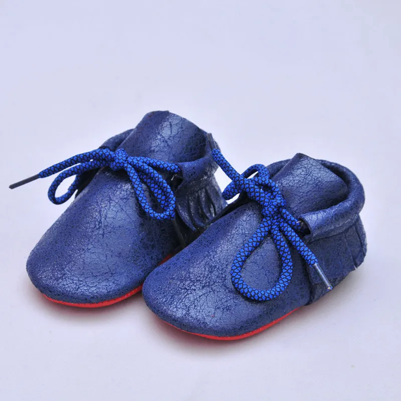 Детская обувь из натуральной кожи, для тех, кто только начинает ходить, Крытый шнуровка с принтом цветов Детские Мокасины Мягкие подошвой для новорожденных Bebe обувь - Цвет: 1