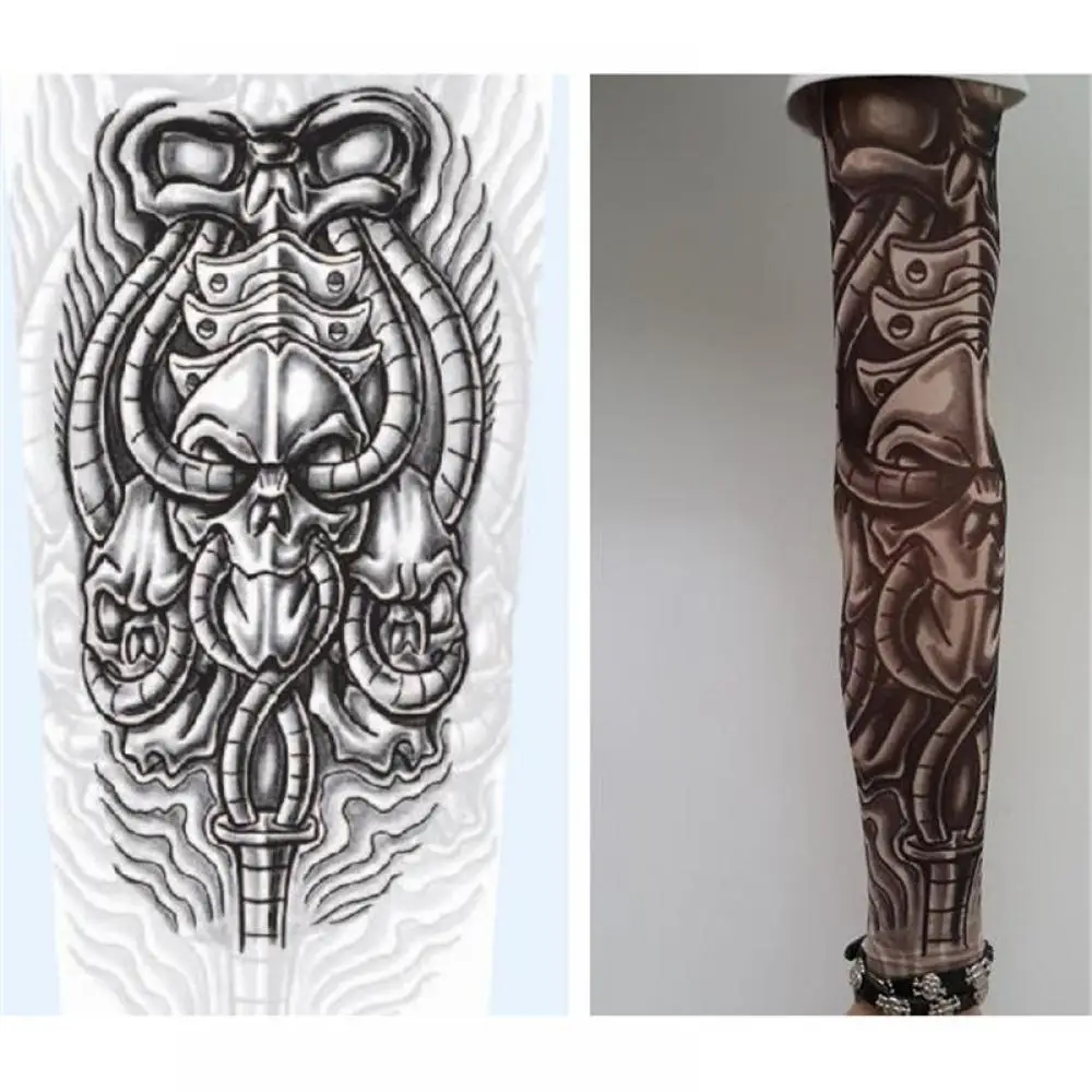 Высокоэластичные временные чулки с татуировкой для мужчин 1 шт.|arm sleeve|fake tattoo sleeves