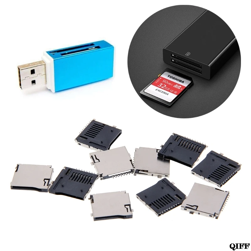 

Drop Ship&Wholesale 10PCS Push-Push Type TF Micro SD Card Socket Adapter Automatic PCB Connector Mar28