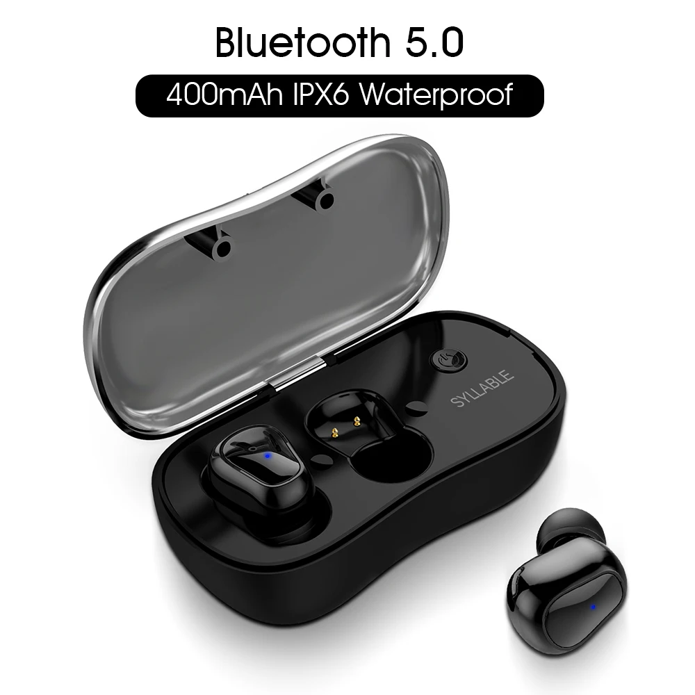 

2019 SYLLABLE D900P Bluetooth V5.0 TWS Earphones True Wireless Stereo D900P Sports Earbuds 400mAh with Mic for Smartphones