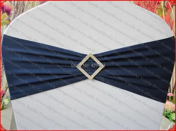 

NO.23 Dark Blue Single Layer Spandex/Lycra/Expand Bands/Covers&Rhombic Diamond Buckle&Pin For Wedding Party Banquet Decorations
