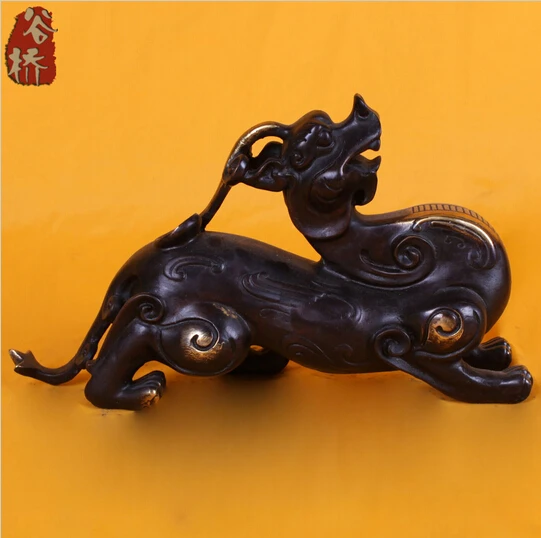 

B0602 417Bronze sculpture, apotropaic decoration crafts transhipped lucky evil spirits lucky pi xiu handmade bronze statue