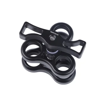 

Triple Holes Ball Clamp Mount 1" 3 Holes Camp Video Light Flash Light Arm System for Underwater Photography Diving Camera Tray
