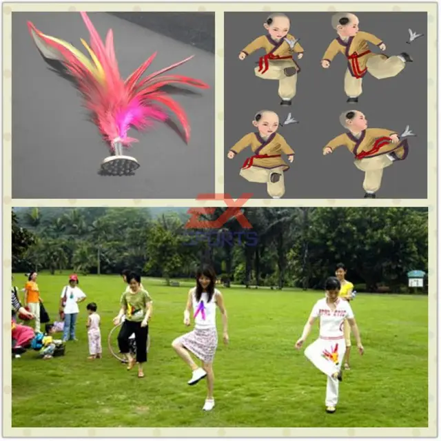 5X New 3*12cm Sport Kick Shuttlecock Chinese Jianzi Toy Play JIANZI