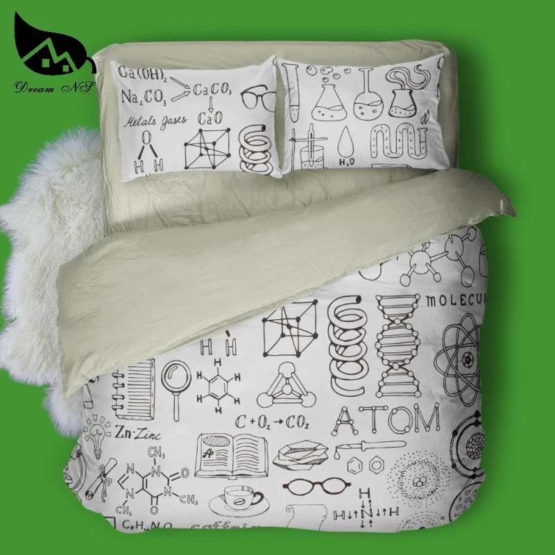 Dream NS GEEK дизайн математика химия и химические уравнения детская комната комплект постельного белья Atom пододеяльник наволочка
