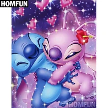 HOMFUN Алмазная Вышивка крестиком "мультяшная пара" полный квадратный Круглый Diy 5d алмазная вышивка картина Стразы искусство A06844