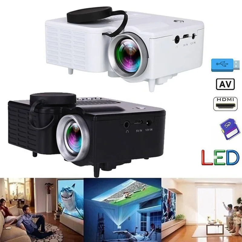 UC28A المحمولة 1080 وعاء كامل HD جهاز عرض صغير المسرح المنزلي سينما AV SD USB HDMI لنا/الاتحاد الأوروبي التوصيل