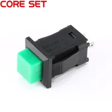 10Pcs/Set DS-429 Self-locking Round Switch Button 1A/250VAC Light Switch DIY Touch Switch green