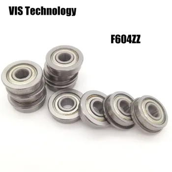 

10pcs/Lot F604ZZ 4X12X4 mm Flanged Flange Deep Groove Ball Bearings