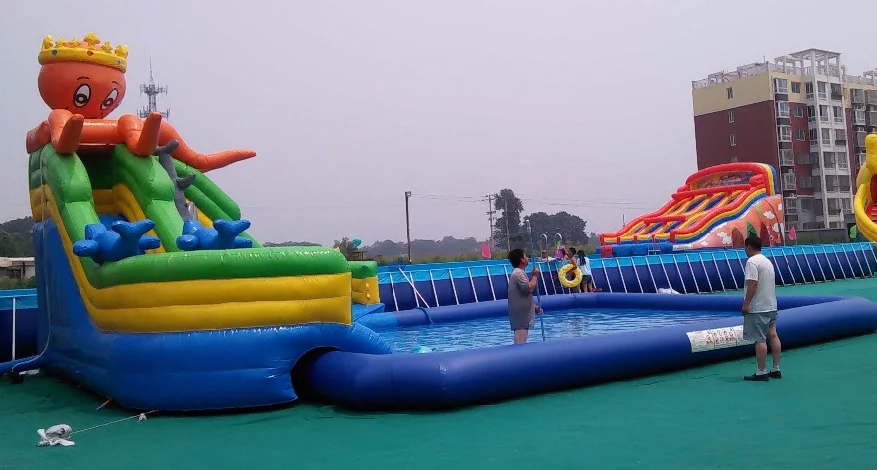 Надувная водная горка надувной бассейн развлекательный водный парк|Шлепанцы| |