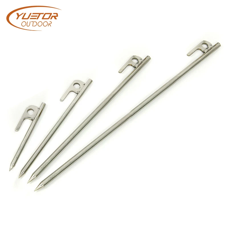 YUETOR Открытый 5 см шт./компл. 12 см/20 см/30 длина 304 Нержавеющая Стелл палатки колышки