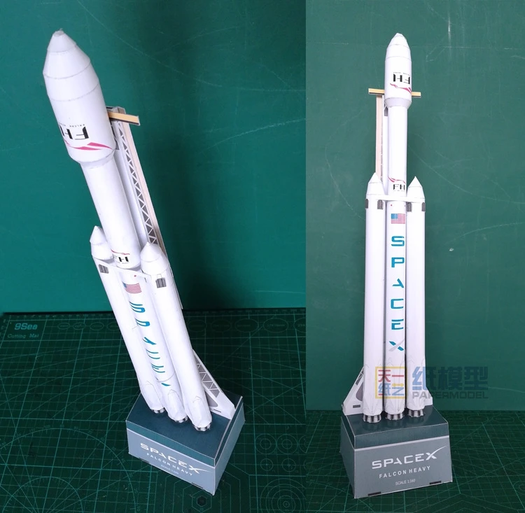 42 см 1:160 SpaceX Falcon Heavy duty Rocket 3D бумажная модель головоломка студент ручной класс DIY