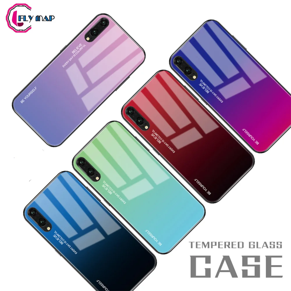 Градиентный чехол Aurora для Huawei P20 Pro CLT L29 P20Pro из закаленного стекла задняя крышка P 20